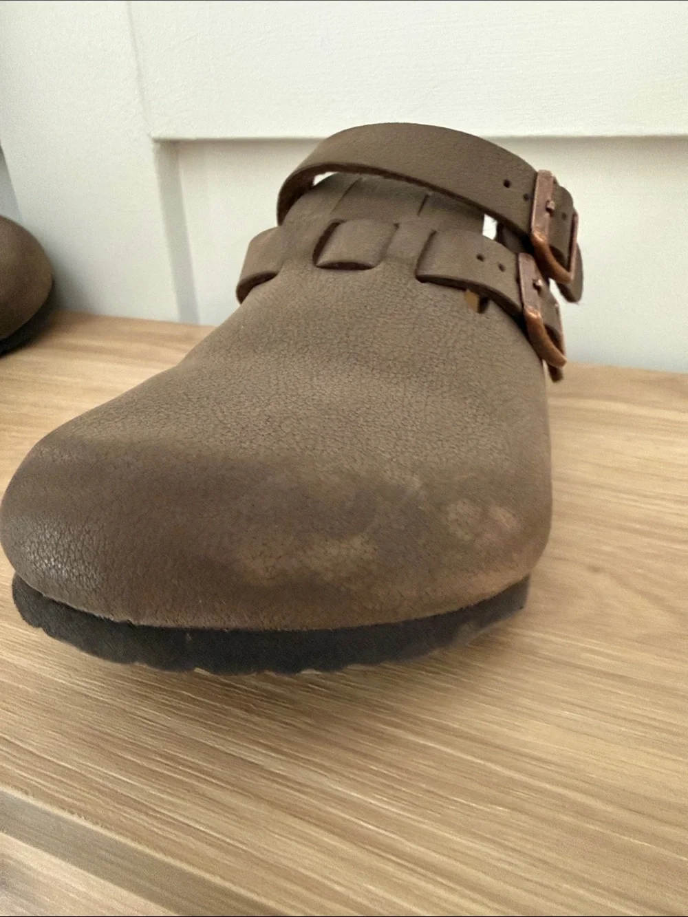 Birkenstock Kids Brown Double-Buckle Clog Sandals